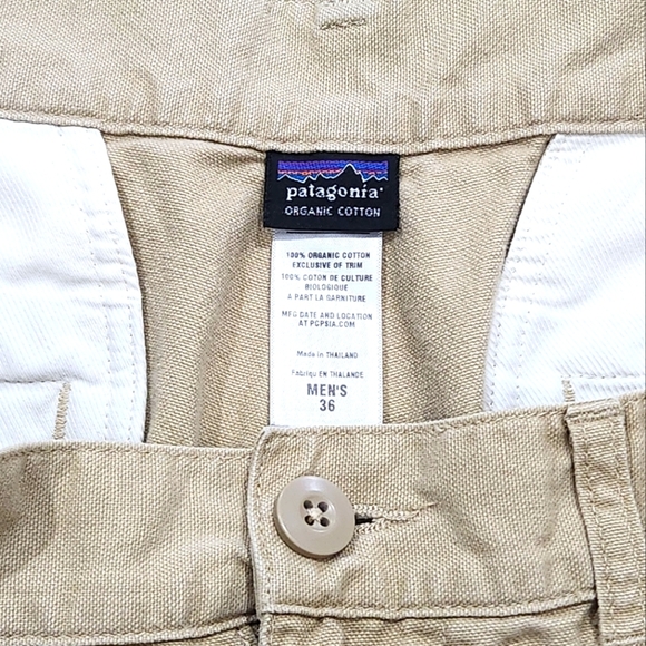 Vintage Patagonia Men's Organic Cotton Chino Pants Khaki Tan Canvas Size 36 - Picture 4 of 8